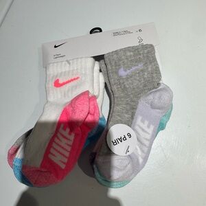 Nike Infant Socks in Pink, Gray, and White